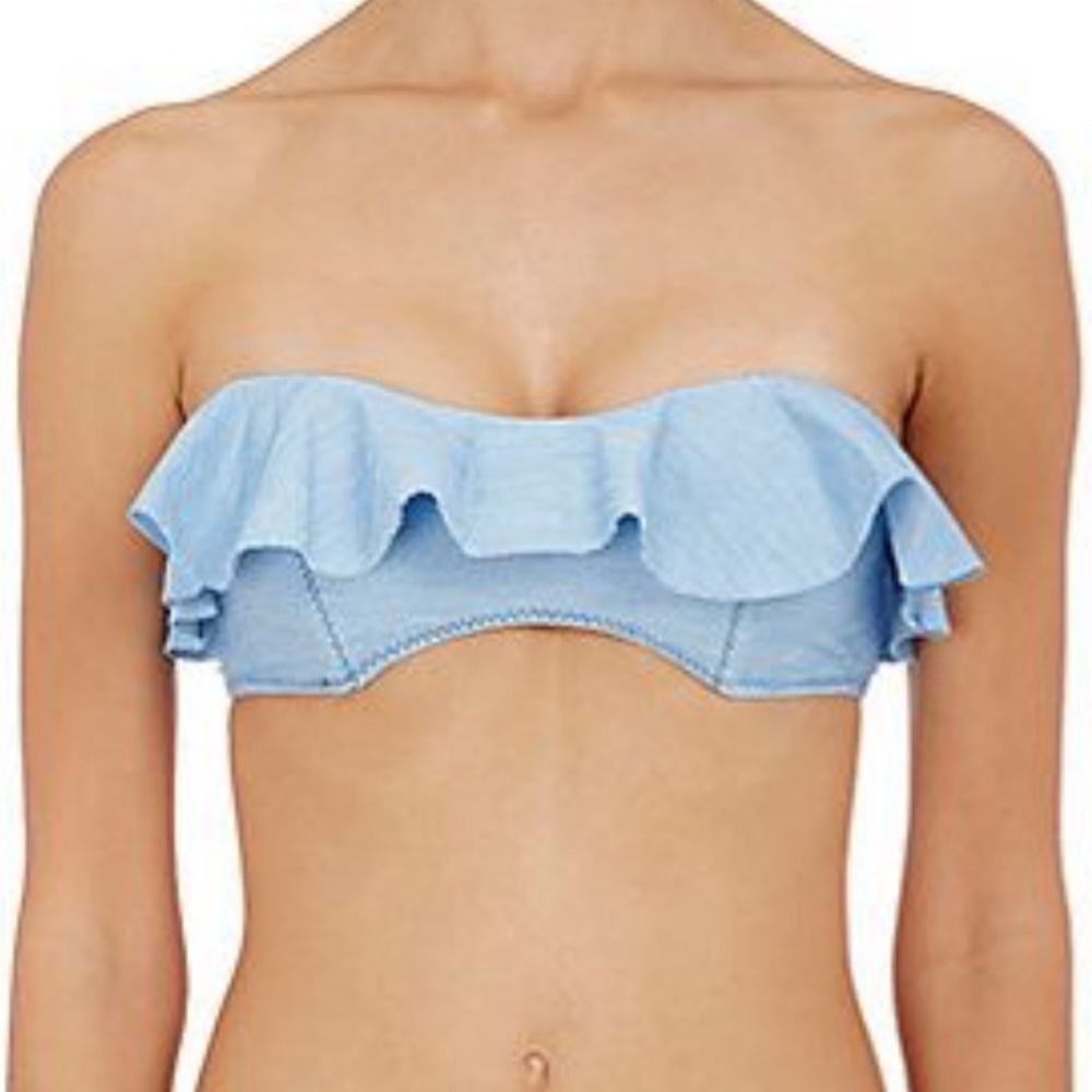 NWOT Lisa Marie Fernandez Denim Bandeau Bikini Top